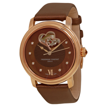 Frederique Constant Double Heart Brown Mother of Pearl Dial Rose Gold-tone Ladies Watch FC-310CDHB3P4