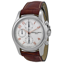 Frederique Constant Runabout Silver Guilloche Leather Men's Watch FC-392RV6B6