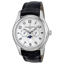 Frederique Constant Silver Dial Leather Men's Watch FC-360RM6B6