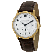 Frederique Constant Slim Line Silver Guilloche Gold-Plated Men's Watch FC-245AS4S5
