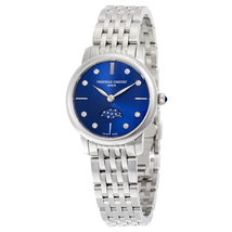 Frederique Constant Slimline Moonphase Blue Diamond Dial Stainless Steel Ladies Watch FC-206ND1S26B