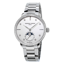 Frederique Constant Slimline Moonphase Silver Diamond Dial Automatic Men's Watch FC-703SD3SD6B