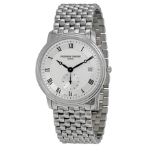 Frederique Constant Slimline Silver Guilloche Dial Stainless Steel Men's Watch fc-245M4S6B