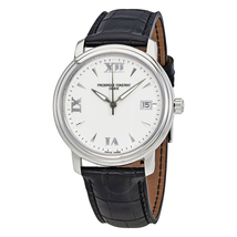 Frederique Constant White Dial Black Leather Men's Watch FC-240HW3P6