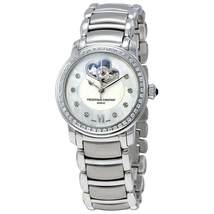 Frederique Constant White Gullioche Mother of Pearl Stainless Steel Ladies Watch FC-310DHB2PD6B