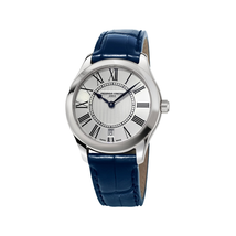 Frederique Constant Classics Silver Dial Ladies Blue Leather Watch FC-220MS3B6