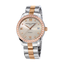 Frederique Constant Double Heartbeat Automatic Diamond Light Grey Dial Ladies Watch FC-303LGD3BD2B