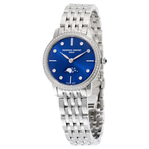 Frederique Constant Slimline Moonphase Navy Dial Stainless Steel Ladies Watch FC-206ND1SD26B
