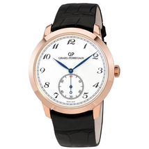 Girard Perregaux GP 1966 White Dial 18kt Pink Gold Black Leather Men's Watch 49534-52-711-BK6A