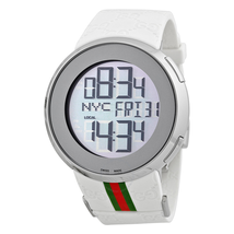 Gucci I- Striped White Rubber Extra Large Unisex Digital Watch YA114214 ya114214