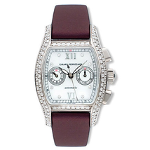 Girard Perregaux Richeville Diamond 18kt White Gold Burgundy Satin Ladies Watch 02650-D0-Q53-72M7