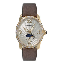Girard Perregaux Cats Eye Diamond 18kt Yellow Gold Brown Satin Ladies Watch 08049-D0-A51-1151