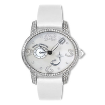 Girard Perregaux Cats Eye Diamond 18kt White Gold White Satin Ladies Watch 80480-D53-P762-KK7