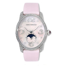 Girard Perregaux Cats Eye Diamond 18kt White Gold Pink Satin Ladies Watch 80490-D53-P963-KK9