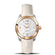 Glashutte Serenade Silver Dial Ladies Steel and 18kt Rose Gold Watch 39-22-09-06-44