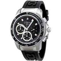 Glashutte Sport Evolution Chronograph Black Dial Black Rubber Men's Watch 39-31-43-03-04