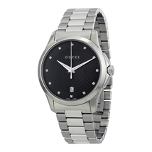 Gucci G-Timeless Black Dial Diamond Unisex Watch YA126456