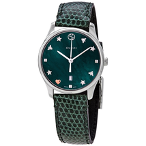 Gucci G-Timeless Green Mother of Pearl Dial Ladies Watch YA126585