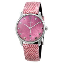 Gucci G-Timeless Pink Mother of Pearl Dial Ladies Watch YA126586