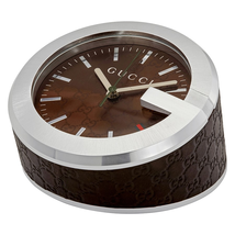 Gucci Open Box - Gucci Brown GG Pattern Dial Table Clock YC210007 YC210007