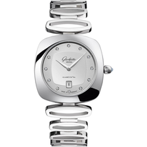 Glashutte Pavonina Silver Diamond Dial Ladies Watch 03-01-10-12-14