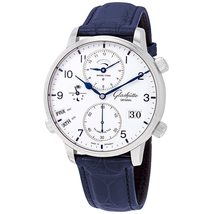 Glashutte Senator Cosmopolite Varnish Matt White Dial Automatic Men's Leather Watch 1-89-02-03-02-01