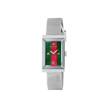Gucci Gucci G-Frame Quartz Green and Red Web Mother of Pearl Dial Ladies Watch YA147401 YA147401