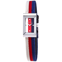 Gucci G-Frame White/Red/Blue Dial Ladies Watch YA147508