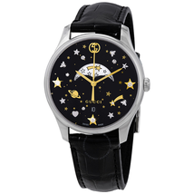 Gucci G-Timeless Black Diamonds Dial Ladies Moonphase Watch YA1264091