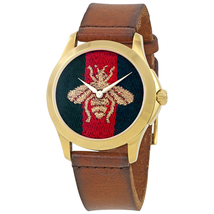 Gucci Le Marche Des Merveilles Red and Green Nylon Dial Men's Watch YA126451
