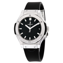 Hublot Classic Fusion Titanium Black Dial Black Rubber Ladies Watch 581NX1171RX 581.NX.1171.RX