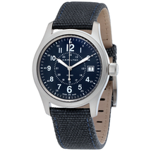 Hamilton Khaki Field Blue Dial Blue Canvas Men's Watch H68201943