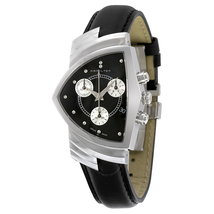 Hamilton Ventura Chrono Black Dial Black Strap Men's Watch H24412732