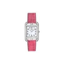 Hermes Cape Cod Mother Of Pearl Dial Ladies Raspberry Leather Watch 040270WW00