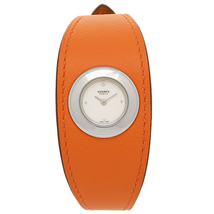 Hermes Faubourg Manchette White Dial Ladies Leather Watch 042202WW00
