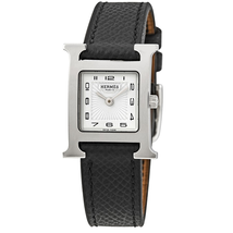 Hermes H Hour White Dial Ladies Small Leather Watch 036704WW00