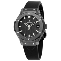 Hublot Classic Fusion Black Carbon Fiber Dial Black Rubber Ladies Watch 581.CM.1770.RX