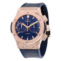 Hublot Classic Fusion Blue Sunray Dial 18K King Gold Automatic Men's Watch 521.OX.7180.LR