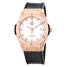 Hublot Classic Fusion White Dial Black Leather Automatic Men's Watch 542OX2610LR 542.OX.2610.LR