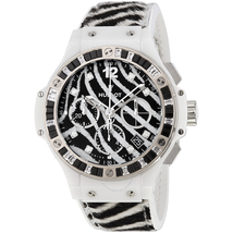 Hublot Big Bang Zebra Diamond Dial 18kt White Gold Chronograph Ladies Watch 341HW7517VR1975 341.HW.7517.VR.1975