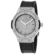 Hublot Classic Fusion Diamond Dial Black Leather Titanium Case Automatic Watch 565.NX.9010.LR.1704