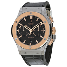 Hublot Classic Fusion Matte Black Automatic Chronograph Black Alligator Rubber Men's Watch 521.NO.1180.LR