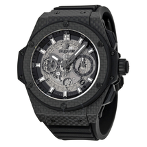 Hublot King Power Unico Skeleton Dial Automatic Carbon Fiber Rubber Men's Watch 701.QX.0140.RX