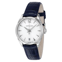 Hamilton Jazzmaster Silver Dial Blue Leather Ladies Watch H42211655
