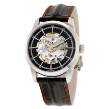 Hamilton Railroad Black Skeleton Dial Black Leather Men's Watch H40655731