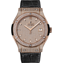 Hublot Classic Fusion Diamond Pave Dial 18K Rose Gold Automatic Men's Watch 511.OX.9010.LR.1704