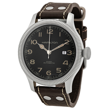 Hamilton Khaki Pioneer Black Dial Leather Men's Watch H60515533