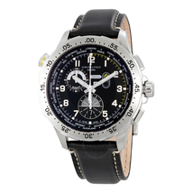 Hamilton Worldtimer Black Dial Chronograph Black Leather Men's Watch H76714735