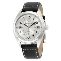 Hamilton Khaki Field Silver Dial Black Leather Men's Watch H68551753