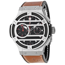 Hublot Chukker Bang Black Dial Titanium Brown Leather Men's Watch 317NM1137VR 317.NM.1137.VR